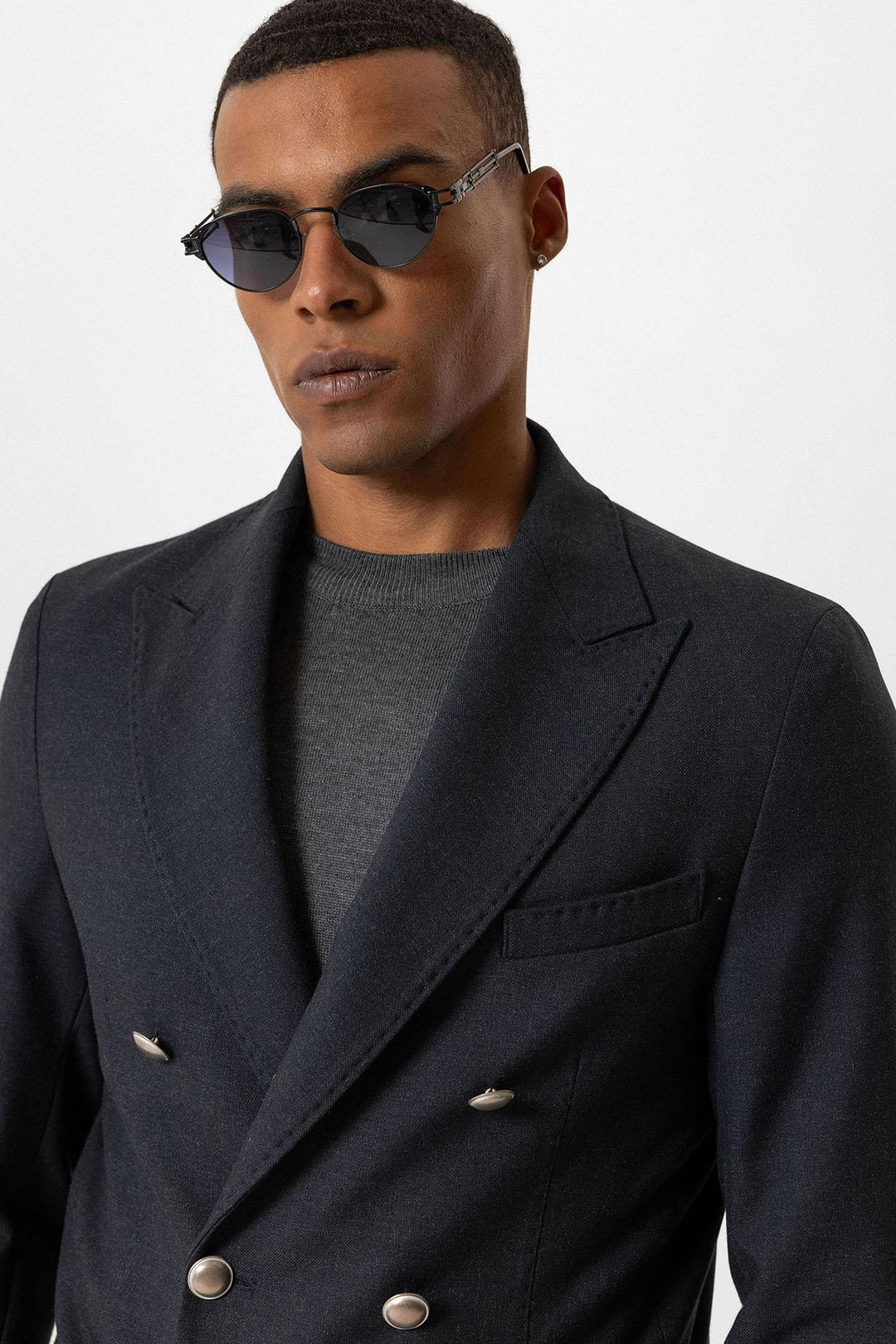 ANT Antioch Navy Unlined Double-Breasted Men's Blazer Jacket - University City