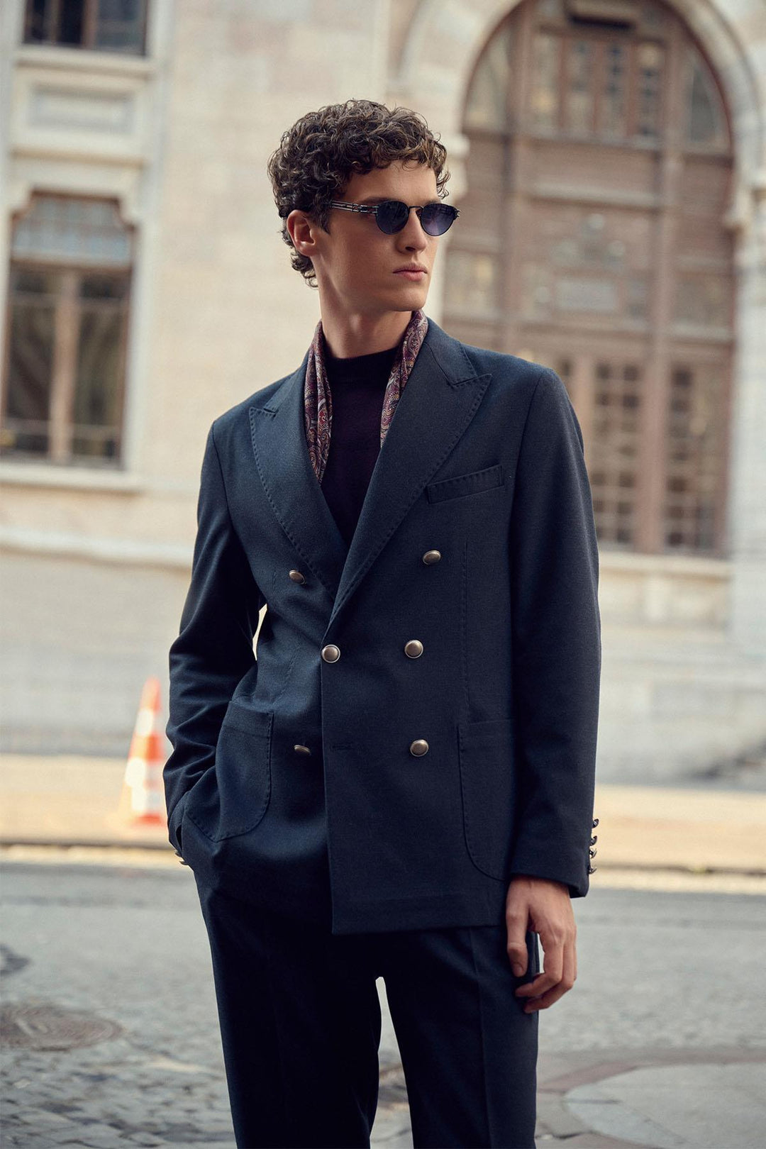 ANT Antioch Navy Unlined Double-Breasted Men's Blazer Jacket - University City