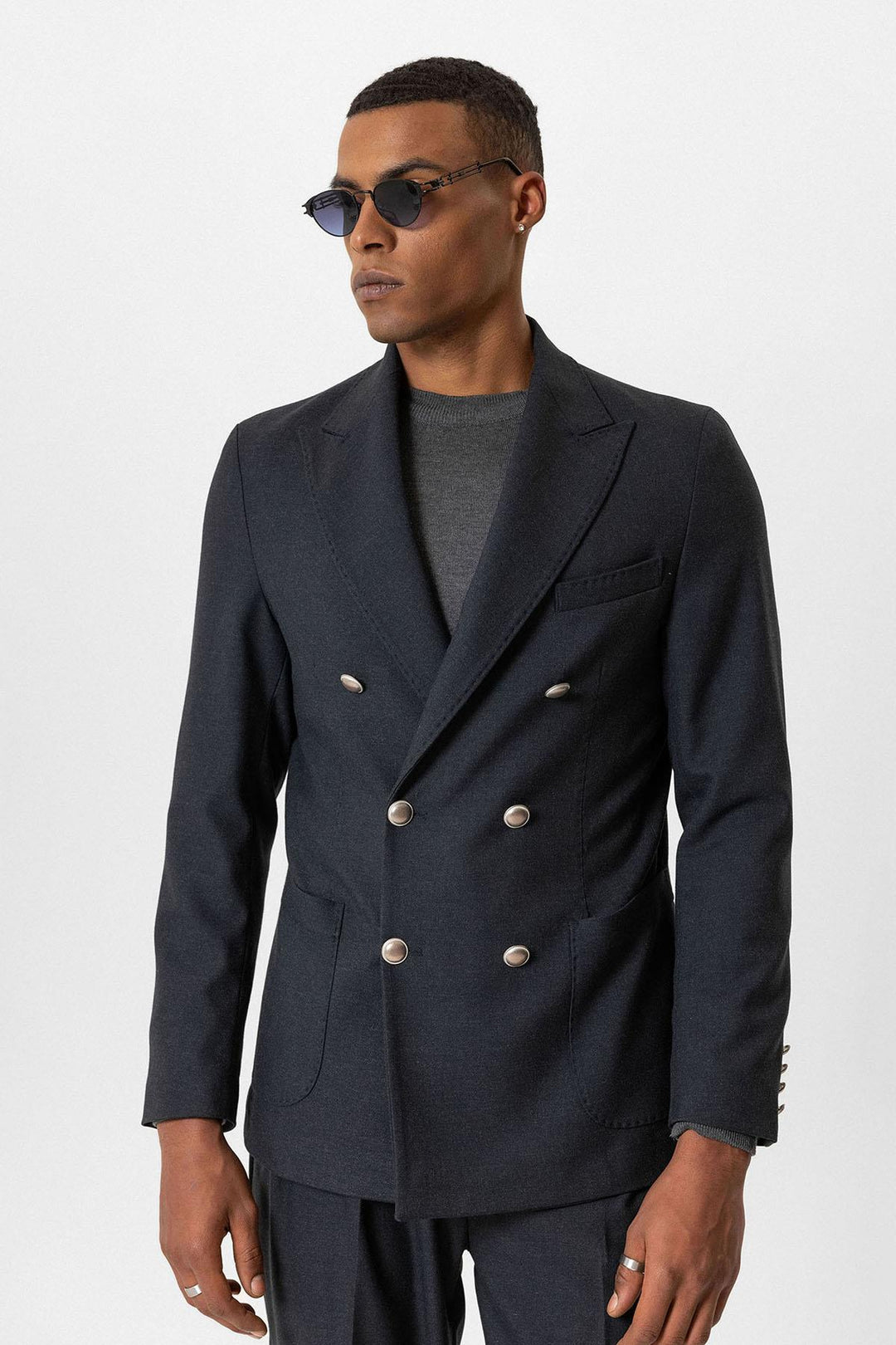 ANT Antioch Navy Unlined Double-Breasted Men's Blazer Jacket - University City