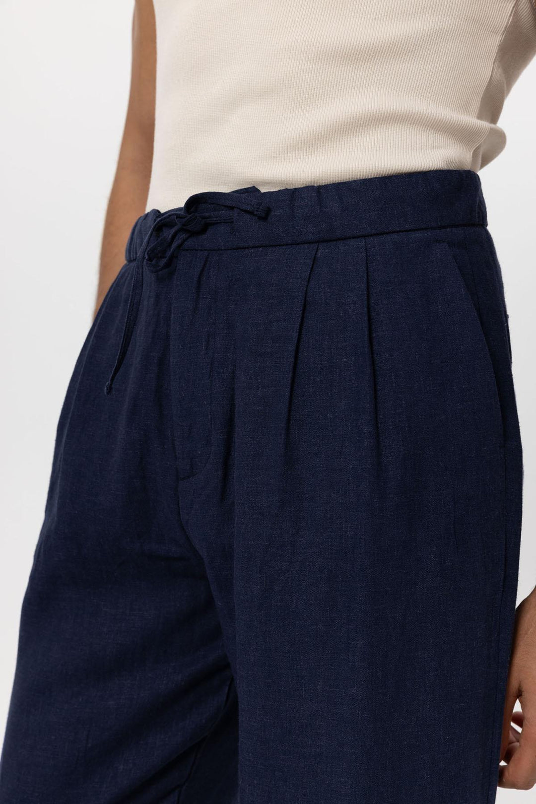 ANT Men's Linen Blend Baggy Pants with Waist Ties - Ciudad Madero