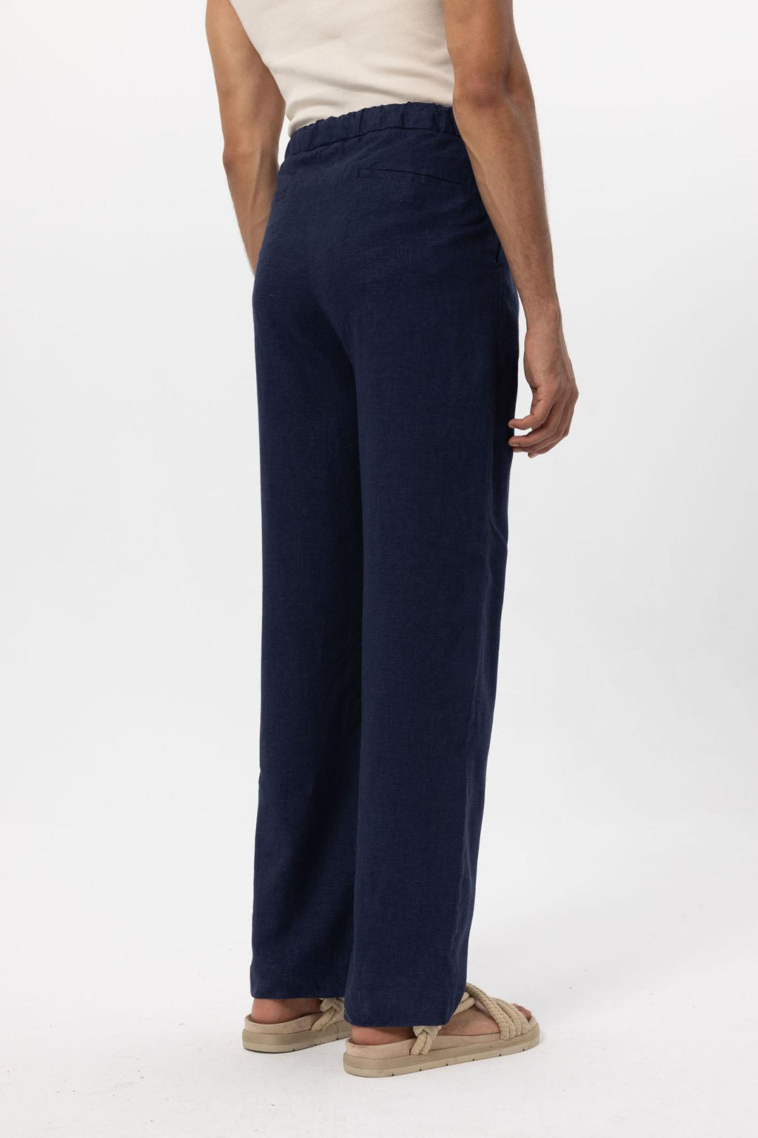 ANT Men's Linen Blend Baggy Pants with Waist Ties - Ciudad Madero