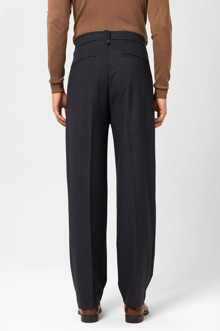 ANT Antioch Navy Blue Double Pleated High Waist Men's Pants - Warren