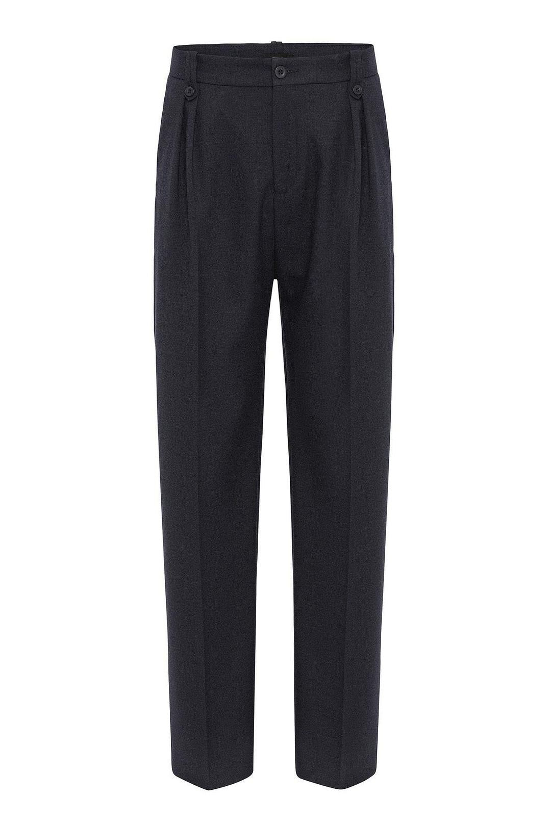 ANT Antioch Navy Blue Double Pleated High Waist Men's Pants - Warren