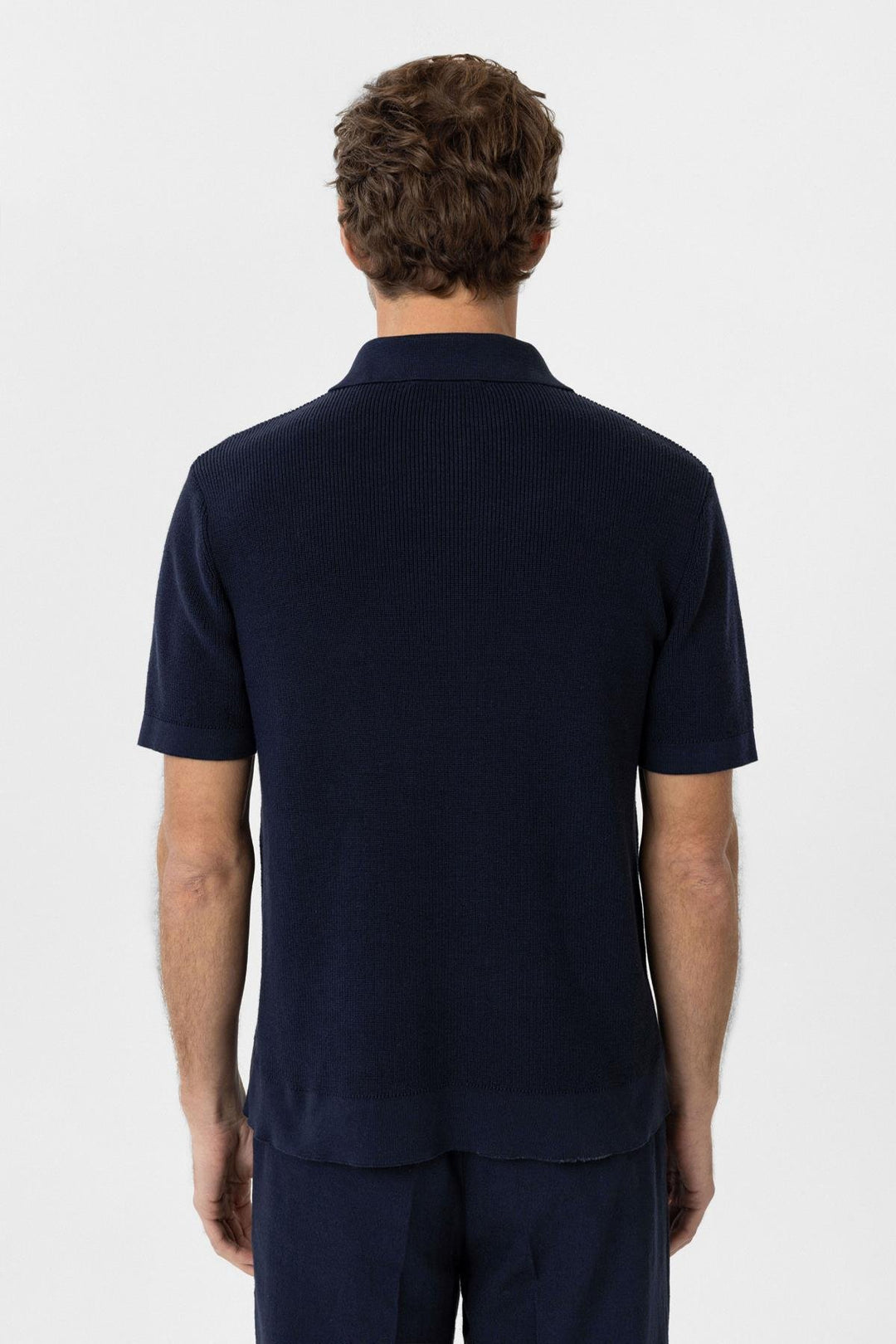 ANT Antioch Navy Blue Zippered Woven Men's Knit T-Shirt - Cranston