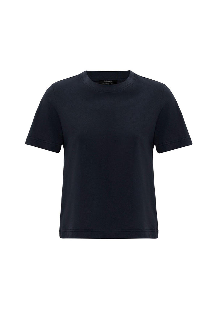 ANT Antioch Navy Women's Bicycle Collar Basic T-Shirt - Novi