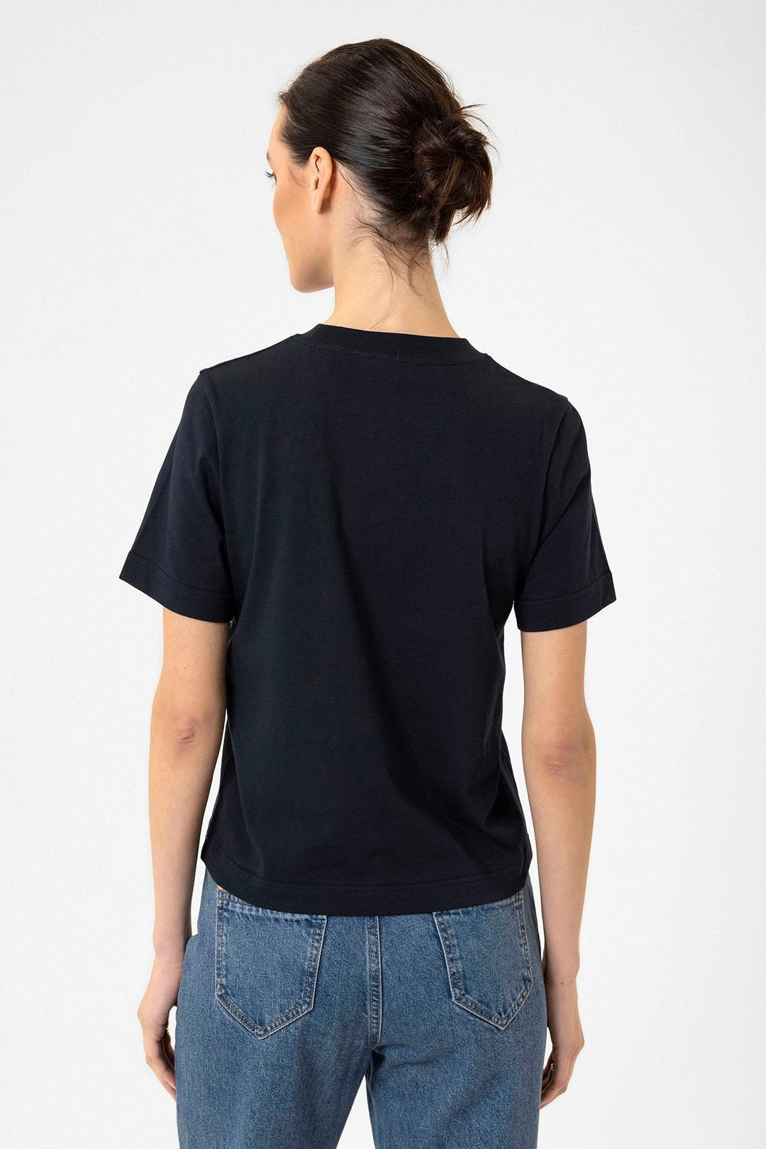ANT Antioch Navy Women's Bicycle Collar Basic T-Shirt - Novi