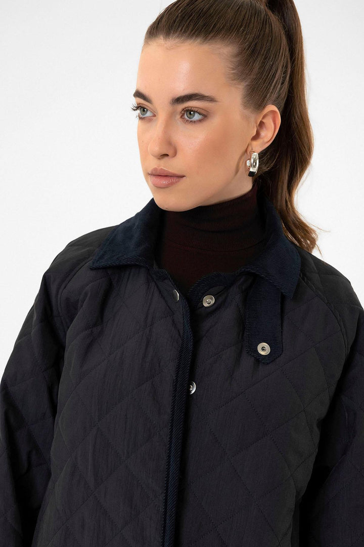 ANT Antioch Blue Women's Polo Neck Quilted Coat - Clichy