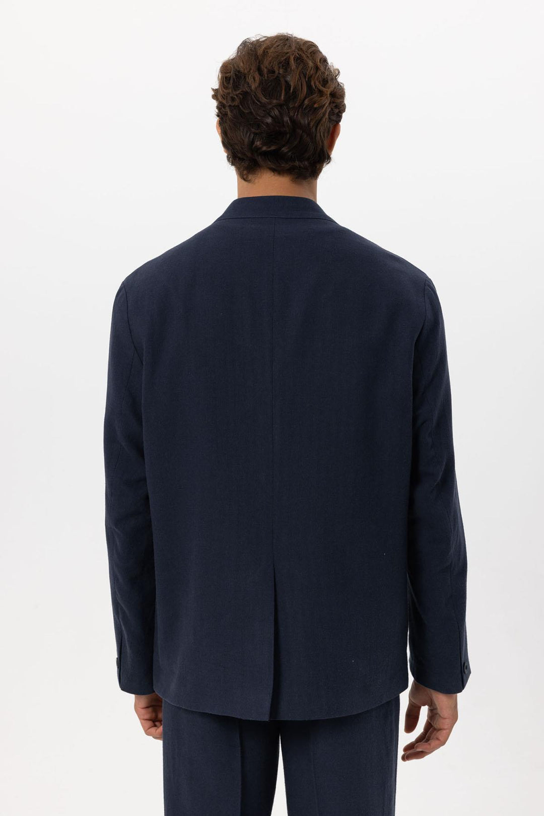 ANT Men's Linen Blend Double-breasted Buttoned Blazer Jacket - College Park