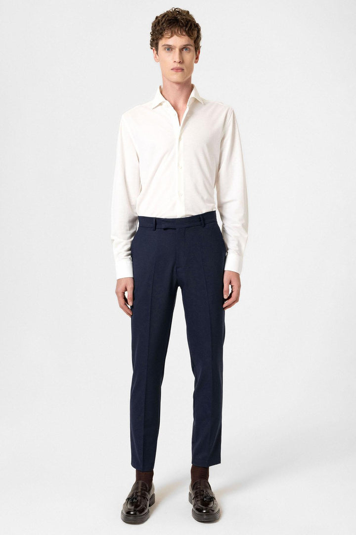 ANT Antioch Navy Blue Classic High Waist Men's Trousers - Úbeda