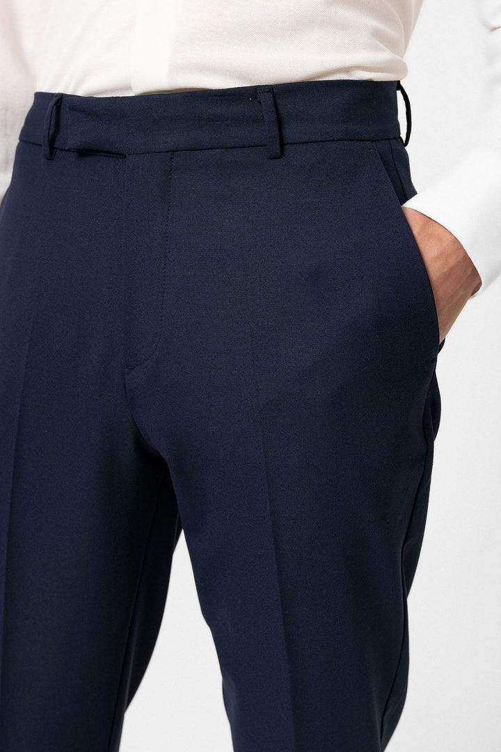 ANT Antioch Navy Blue Classic High Waist Men's Trousers - Úbeda