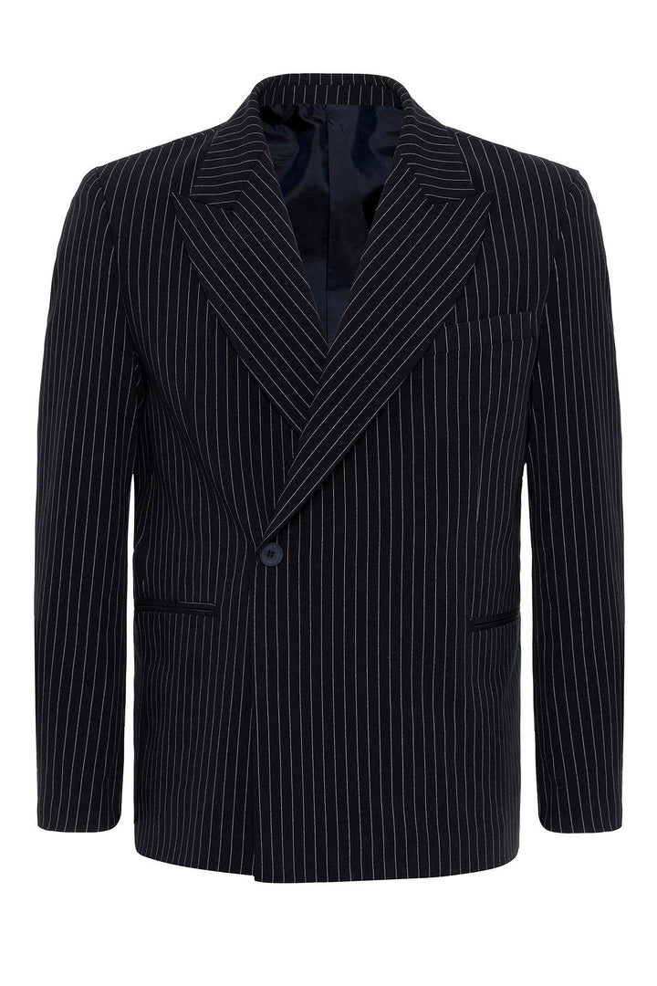 ANT Double-breasted Closure Striped Men's Blazer Jacket - Lloret de Mar