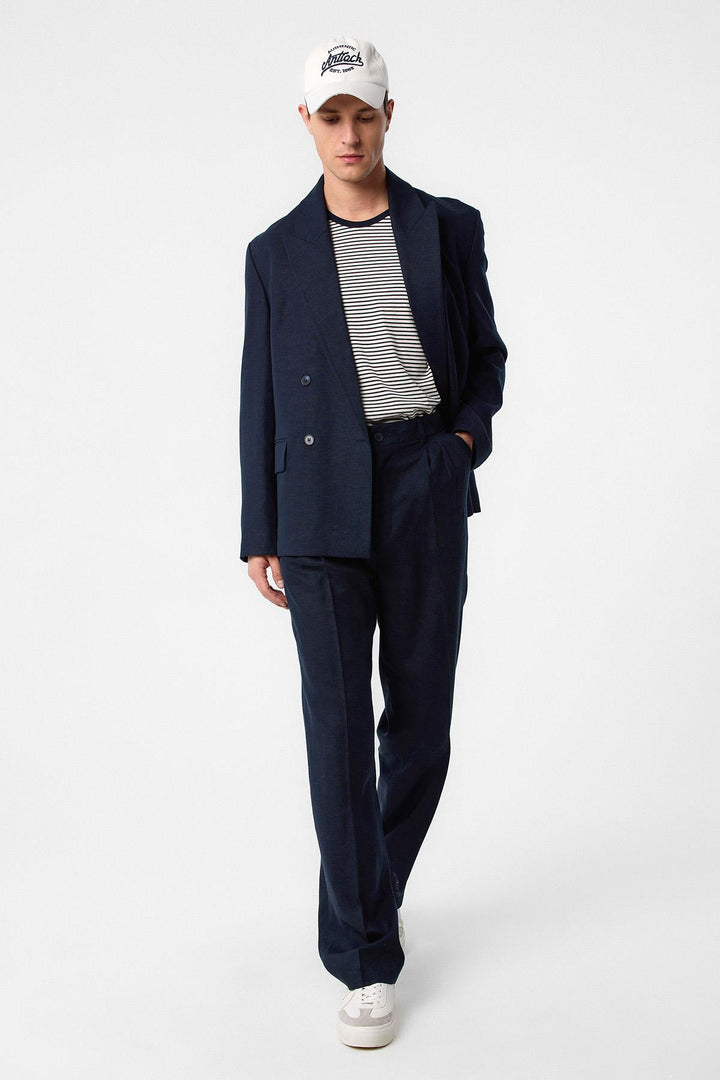ANT Antioch Navy Relax Fit Linen Blend Men's Blazer Jacket - Vila Verde