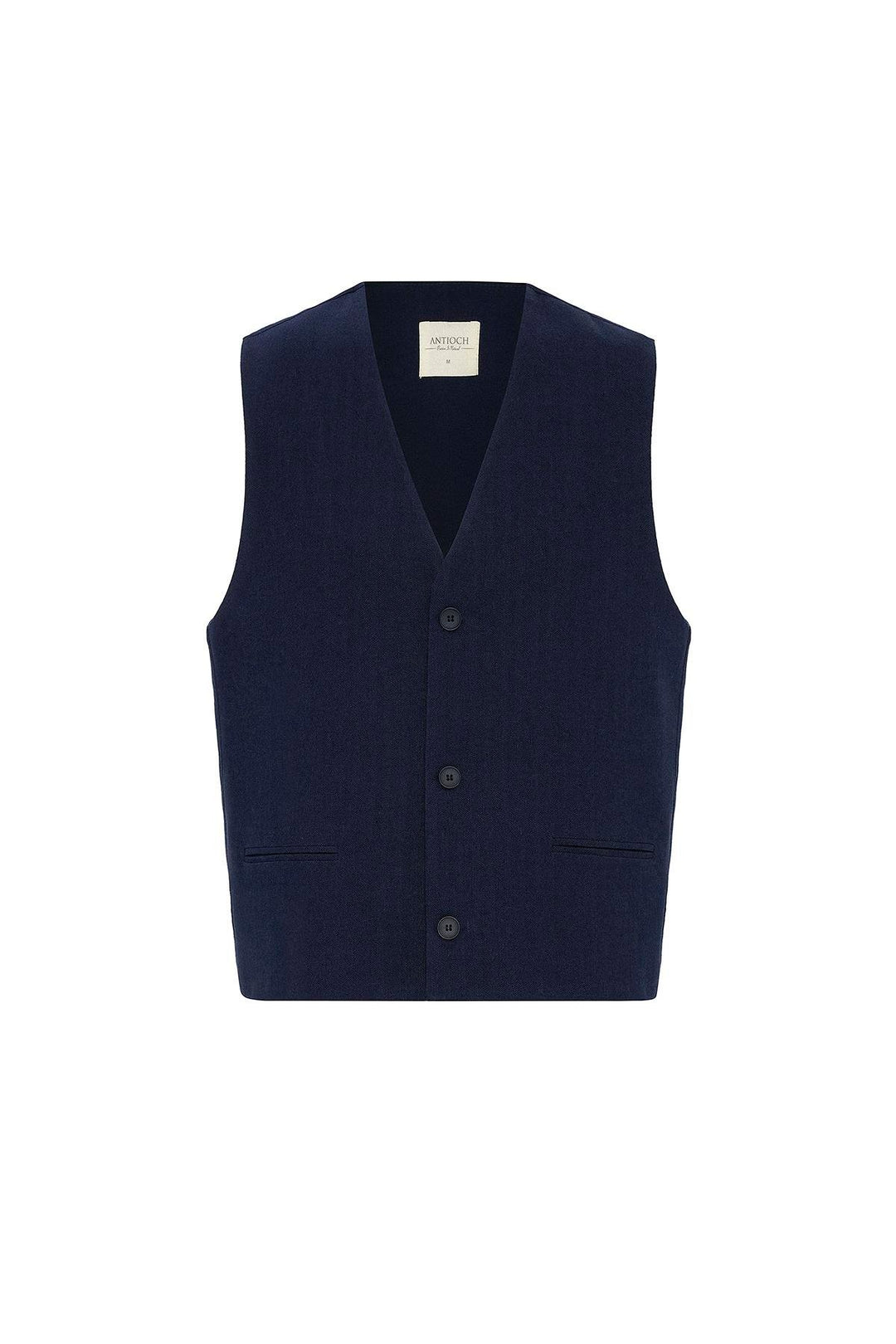 ANT Antioch Navy Relax Fit Linen Blend Men's Vest - Spring Valley