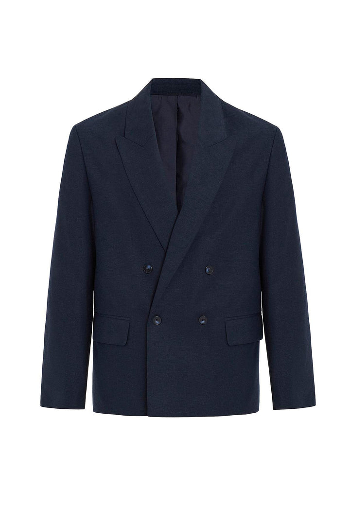 ANT Antioch Navy Relax Fit Linen Blend Men's Blazer Jacket - Vila Verde