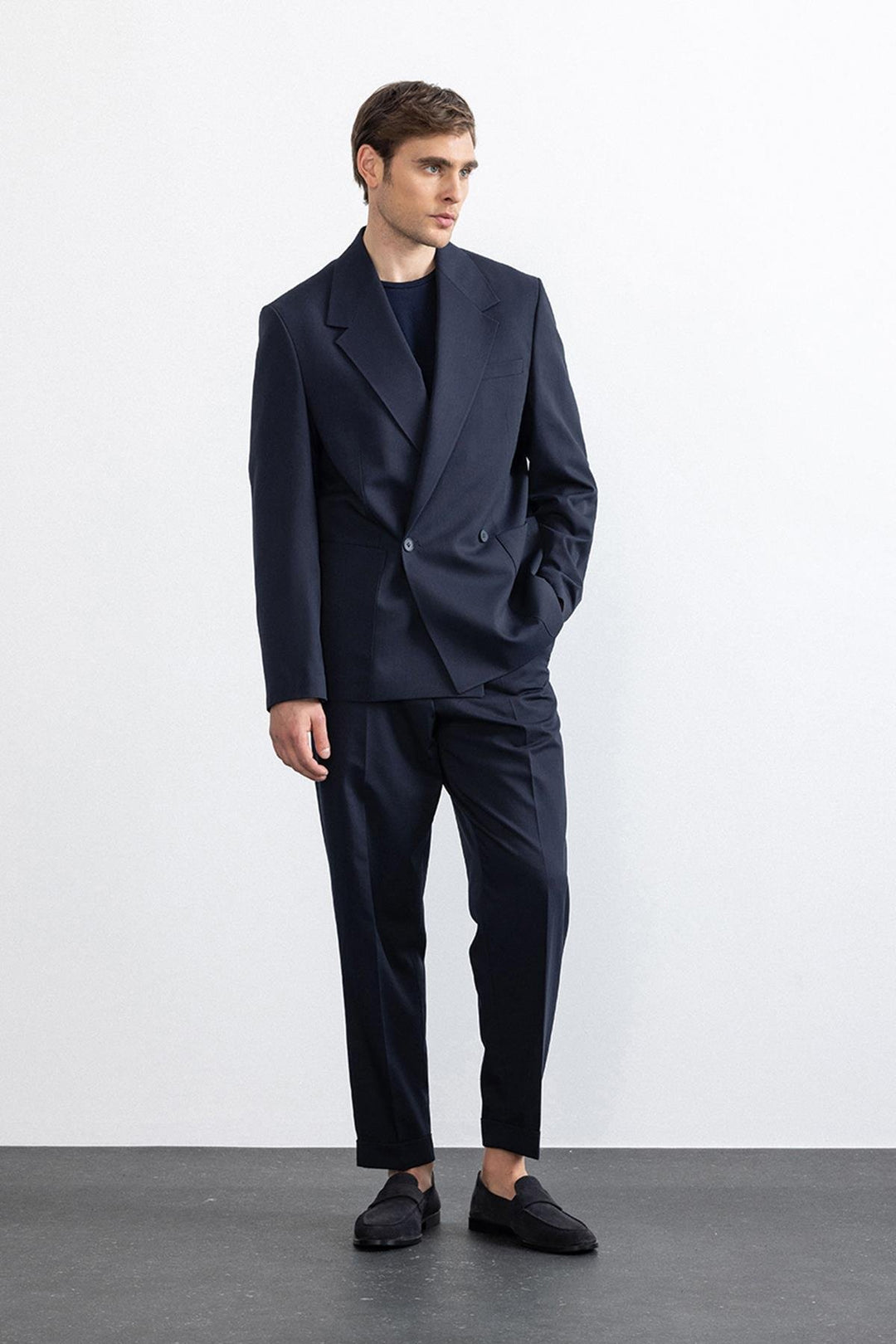 ANT Antioch Navy Relax Fit Wrap Closure Men's Technical Blazer Jacket - Cloppenburg