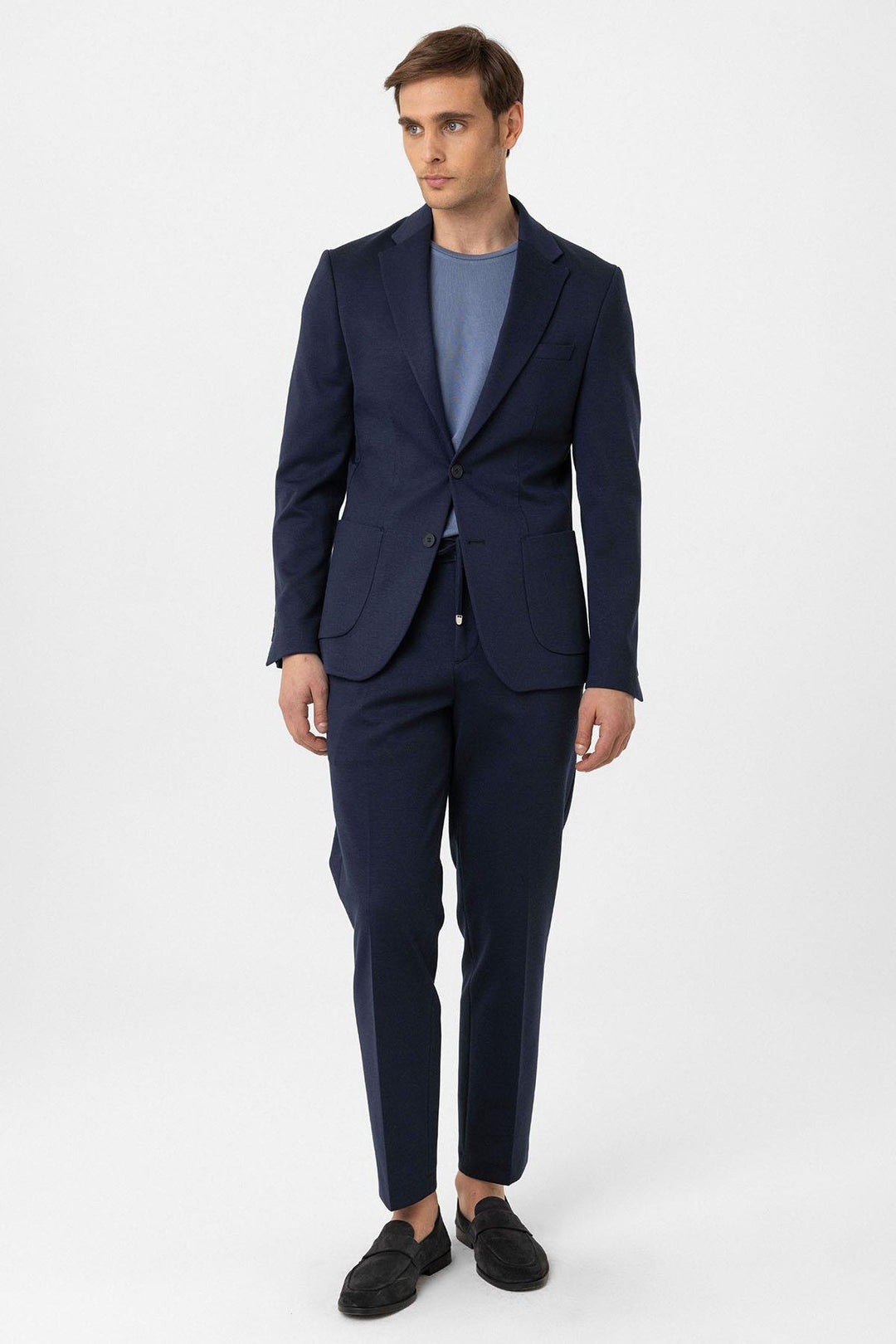 ANT Antioch Navy Blue Slim Fit Comfort Men's Suit - Telford