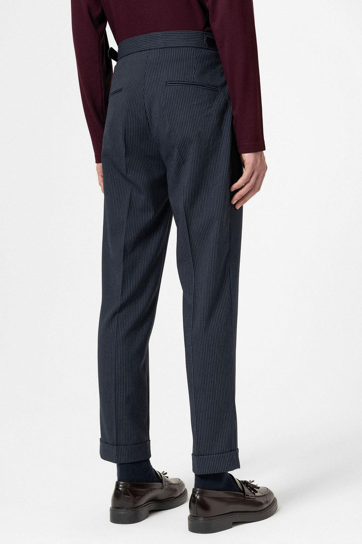 ANT Antioch Navy High Waist Striped Wide Leg Men's Trousers - Jacksonville