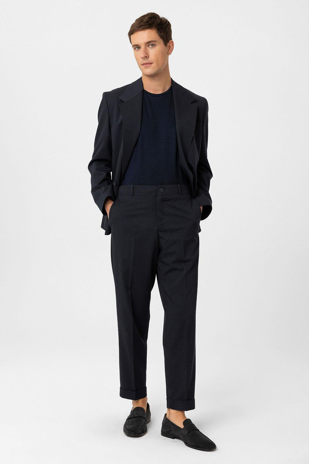 ANT Antioch Navy High Waist Straight Fit Men's Pants - Ashton