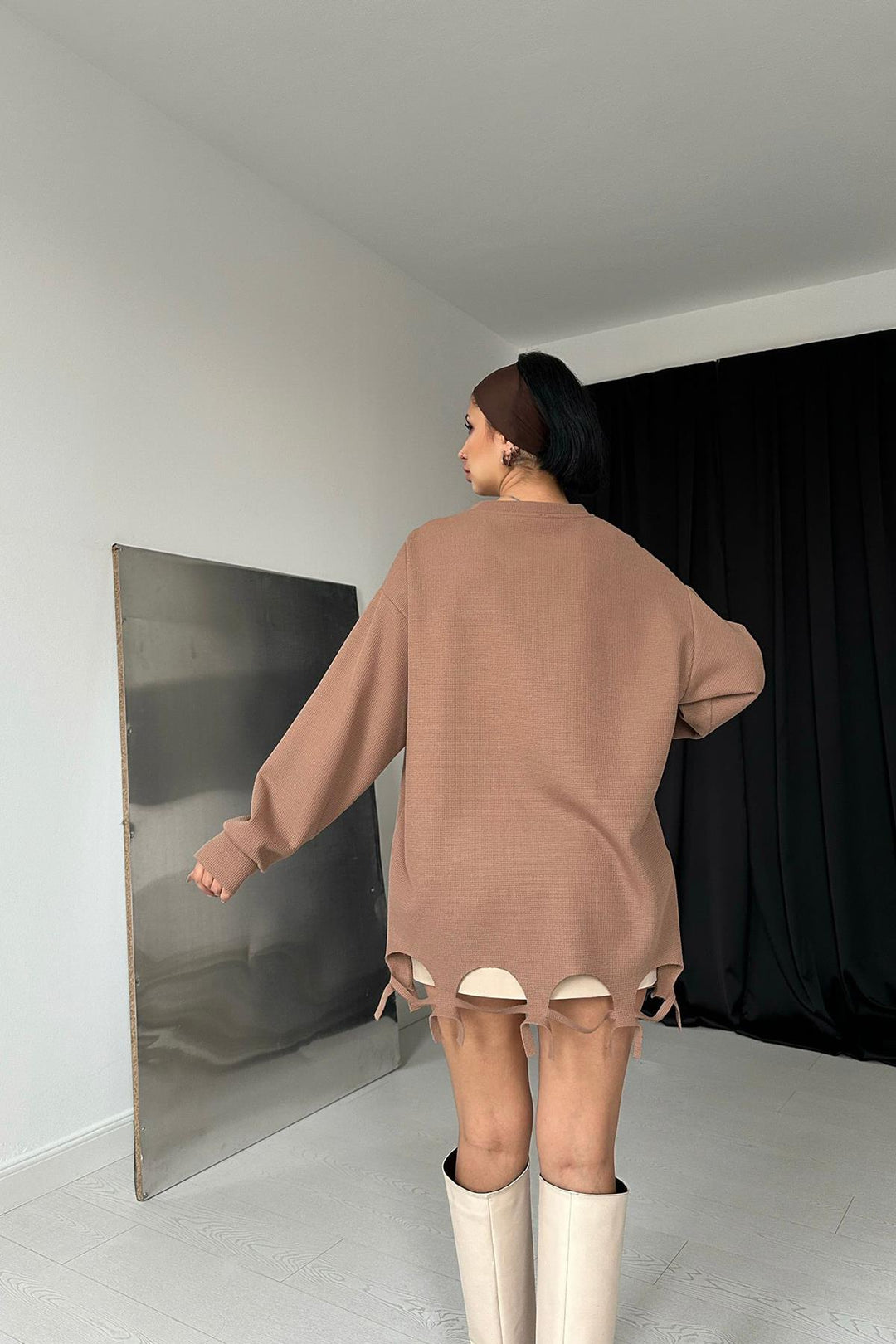 ELS Laser Cut Blouse - Camel - Victoria