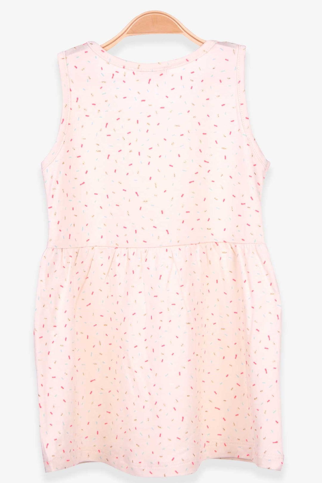 BRE Macaw Girl's Dress with Colorful Pattern, 3-7 Years, Cream - Tomar