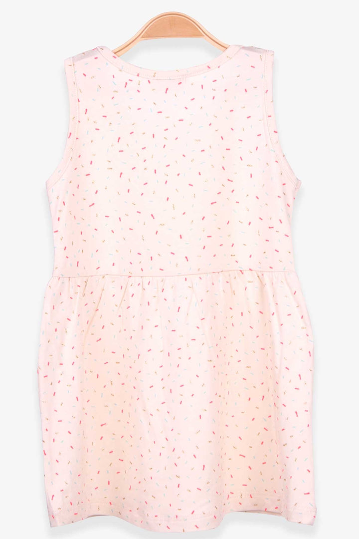BRE Macaw Girl's Dress with Colorful Pattern, 3-7 Years, Cream - Tomar