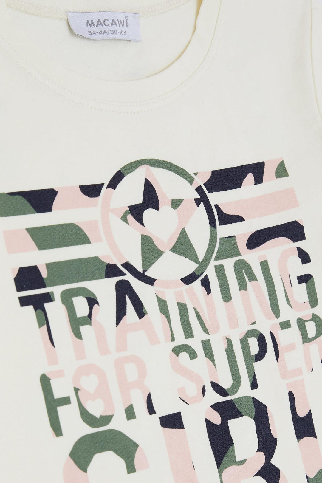 BRE Macaw Girl's Pajama Set Camouflage Patterned 3-8 Years, Cream - Santiago Tianguistenco