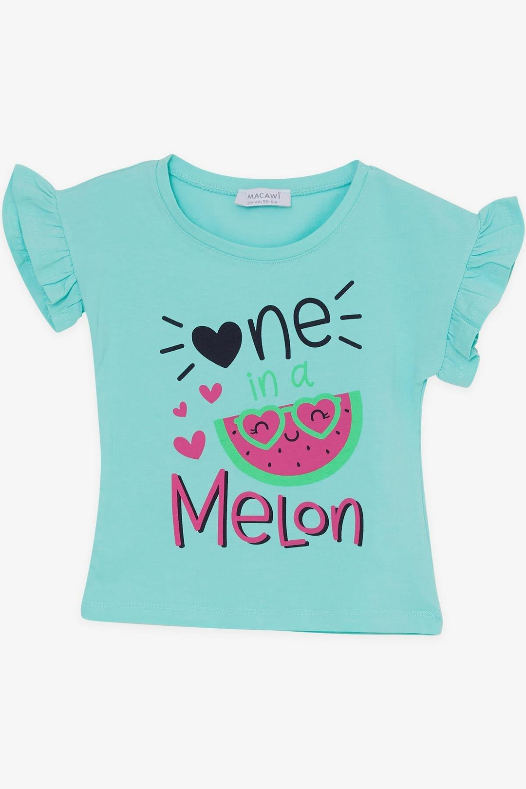 BRE Macaw Girl's Shorts Set with Cute Glasses Watermelon Printed 3-7 Years, Aqua Green - Hilversum
