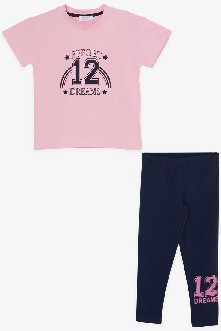 BRE Macaw Girl Child Leggings Set with Number Print, 3-7 Years, Pink - Aigáleo