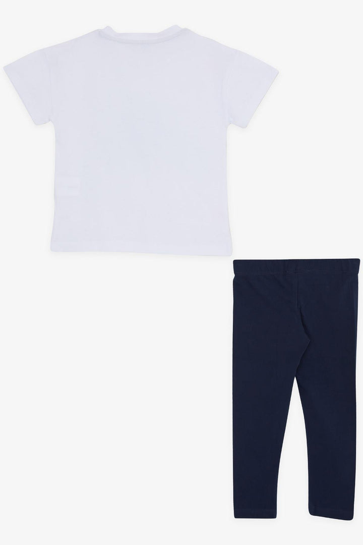 BRE Macaw Girl Child Leggings Set with Number Print, 3-7 Years, White - Harrisonburg