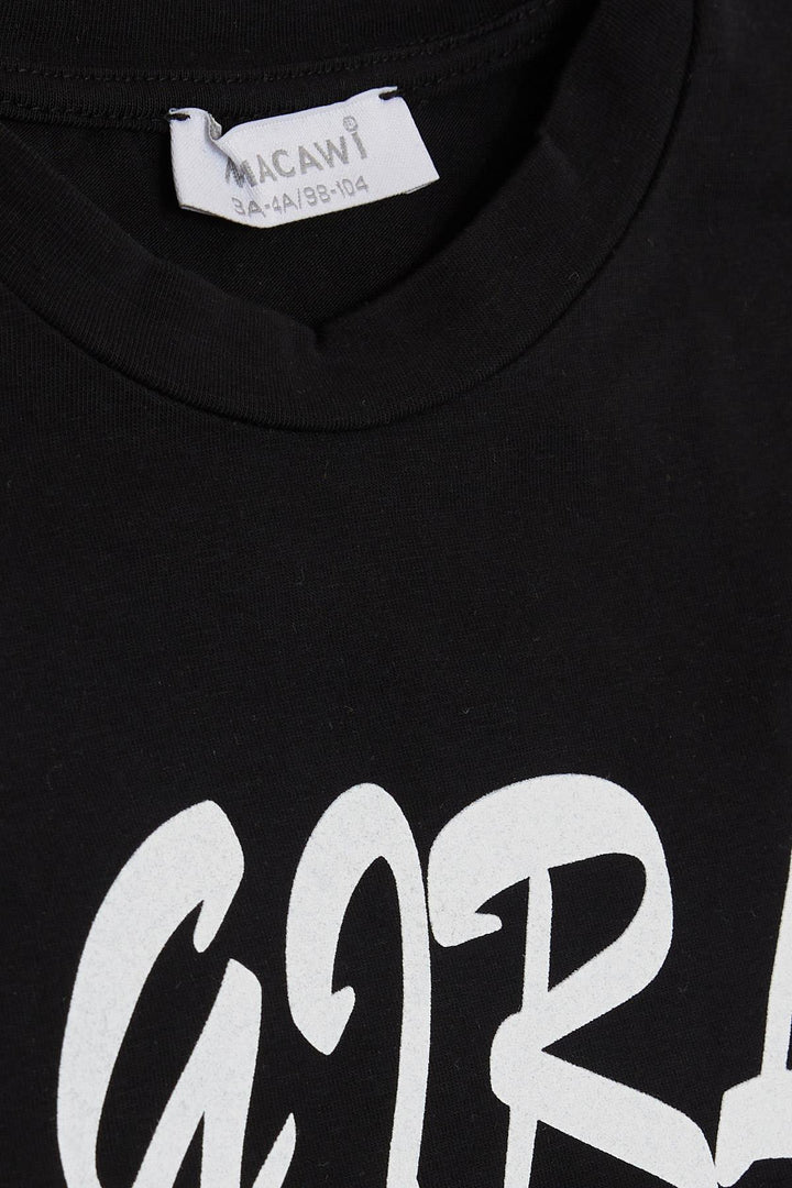 BRE Macaw Girl Child Leggings Set with Summer Print, 3-7 Years, Black - Chur