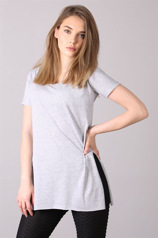 MDX Mad Girls Gray V Neck Loose Women's T-Shirt MG310 - Xalapa