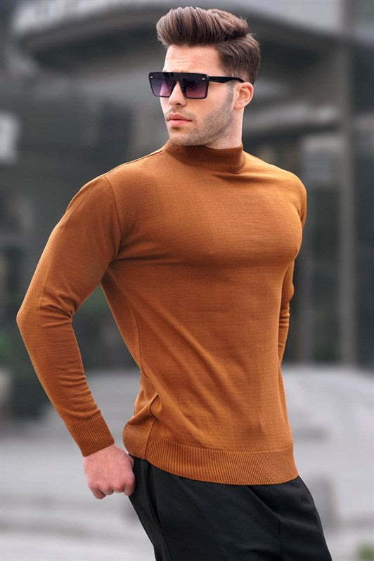 MDX Madmext Village Mustard Slim Fit Half Fisherman Collar Men's Sweater 6343 - Bruchsal