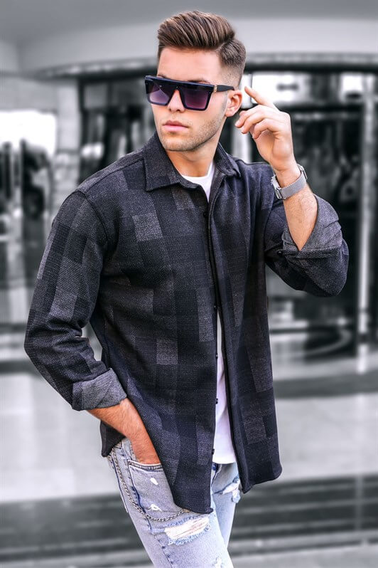MDX Madmext Anthracite Plaid Lumberjack Men's Shirt 4667 - Taranto