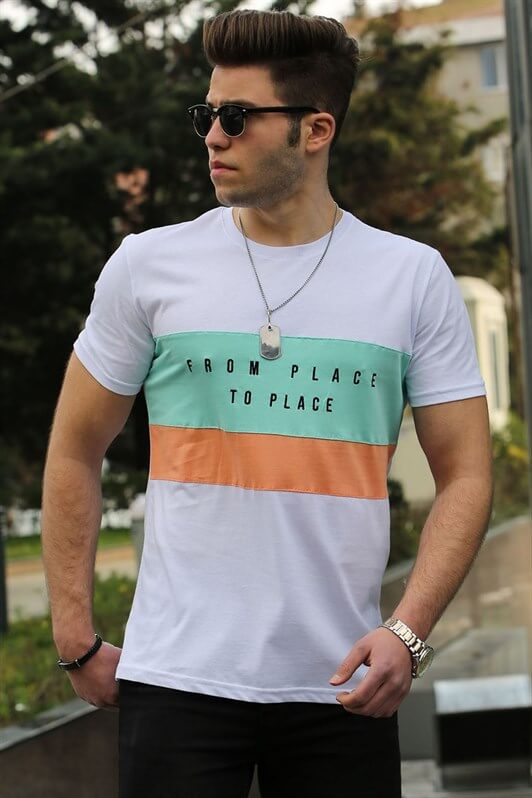 MDX Madmext Printed White Men's T-shirt 4499 - Pistoia