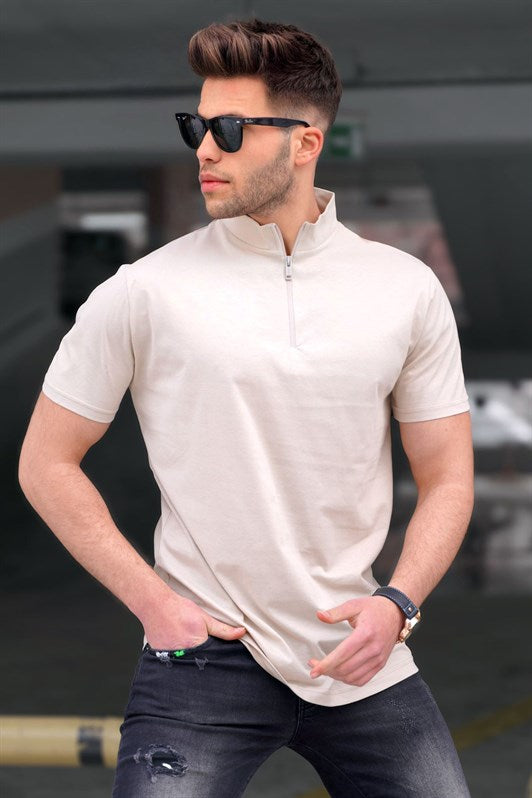 MDX Madmext Beige Half Fisherman Men's T-shirt 5282 - Burnaby