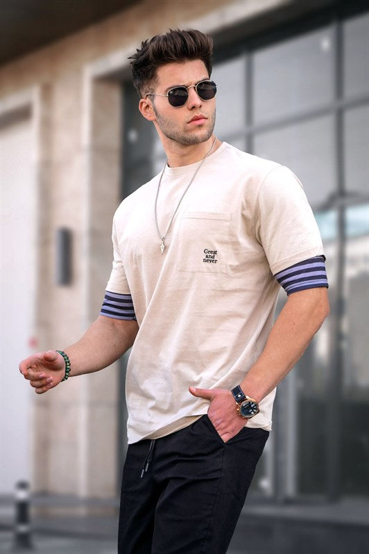 MDX Madmext Men's Beige T-shirt 5806 - Lexington