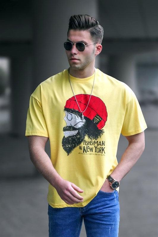 MDX Madmext Men's Patterned Yellow T-Shirt 5361 - New Brunswick