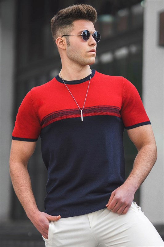 MDX Madmext Men's Red Knit T-shirt 5094 - Berlin