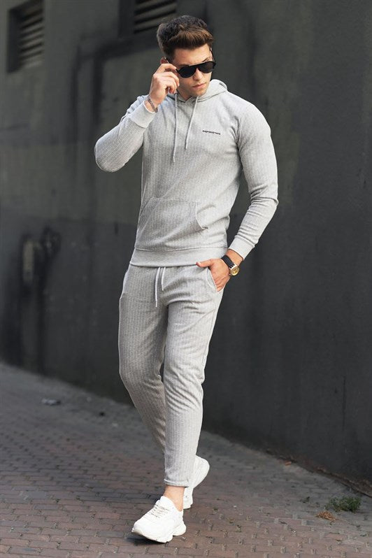 MDX Madmext Gray Striped Men's Tracksuit 48224692 - Grand Island