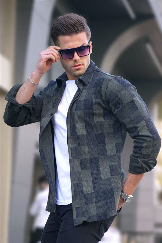 MDX Madmext Haki Plaid Lumberjack Men's Shirt 4667 - Sandy Springs