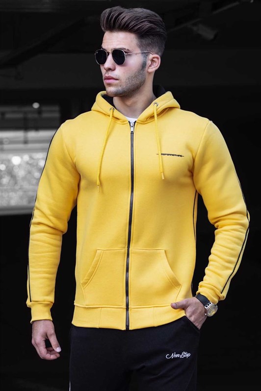 MDX Madmext Yellow Zippered Hooded Men's Sweatshirt 4741 - Middelburg