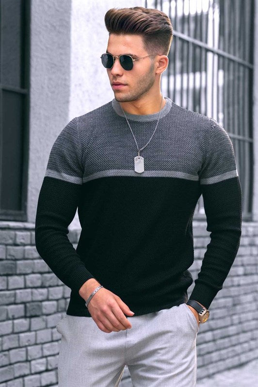MDX Madmext Black Color Blocked Men's Sweater 4734 - Krasnyi Luch
