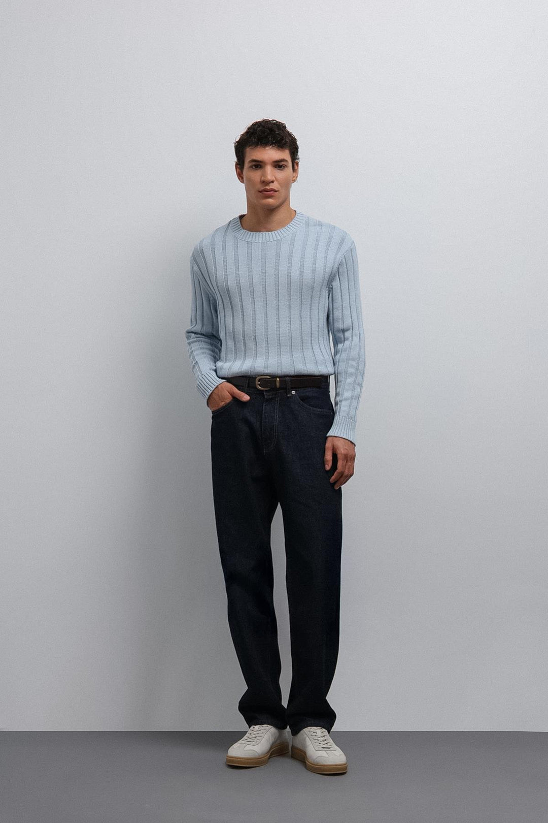 ANT Antioch Blue 100% Cotton Thread Men's Sweater - Bloomington