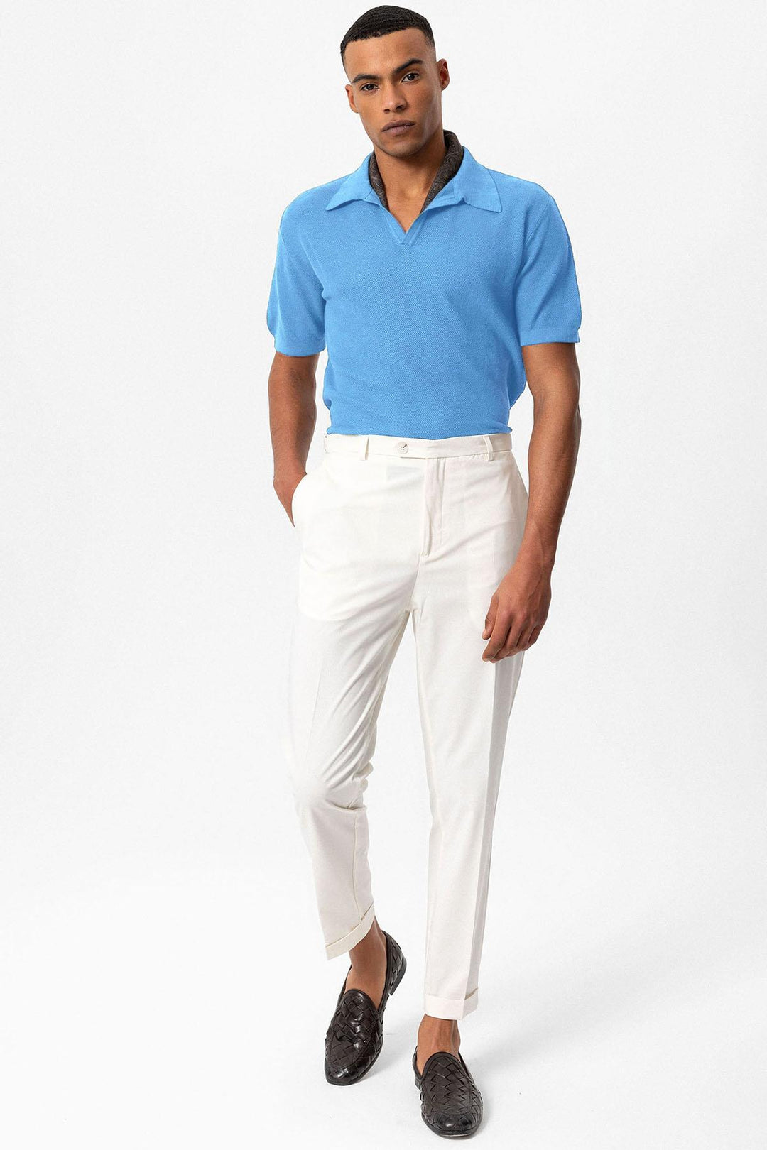 ANT Polo Yaka Erkek Triko T-Shirt - Bellflower