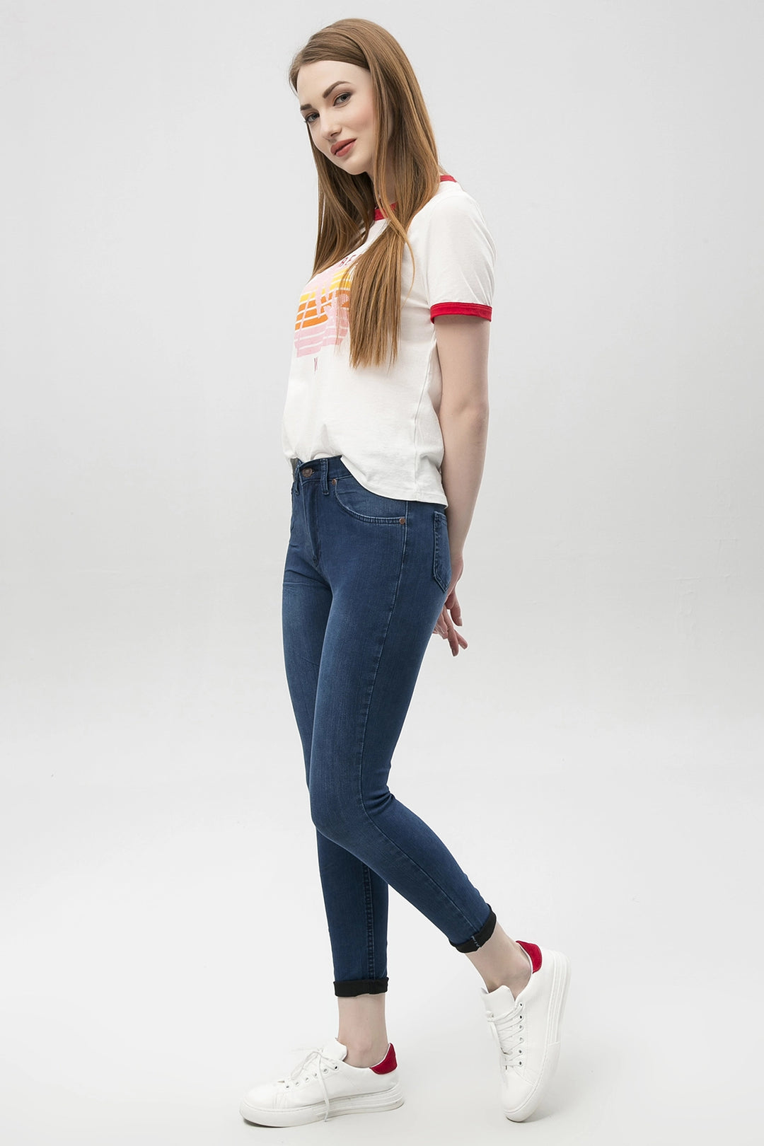 Blue High Waisted Mom Jeans BCBSK-25753-588-02041 - Sault Ste. Marie