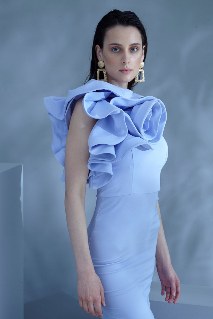 FRV Lilac crepe single sleeve maxi dress - Bonn