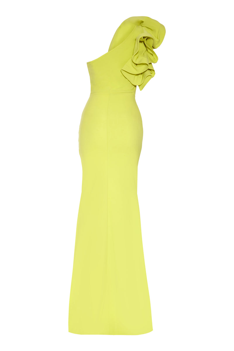 FRV Peanut green crepe single sleeve maxi dress - Cincinnati
