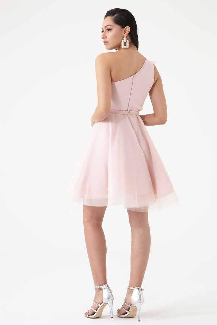 FRV Blush tulle single sleeve mini dress - Peachtree City