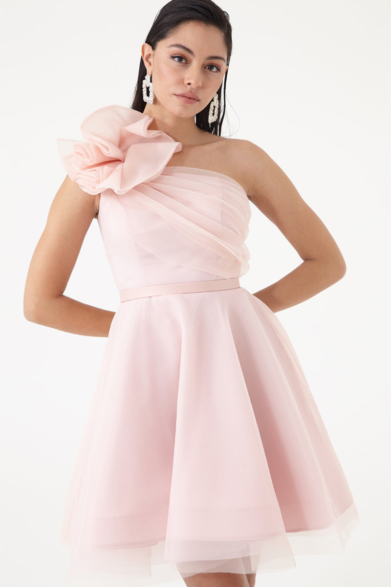 FRV Blush tulle single sleeve mini dress - Peachtree City