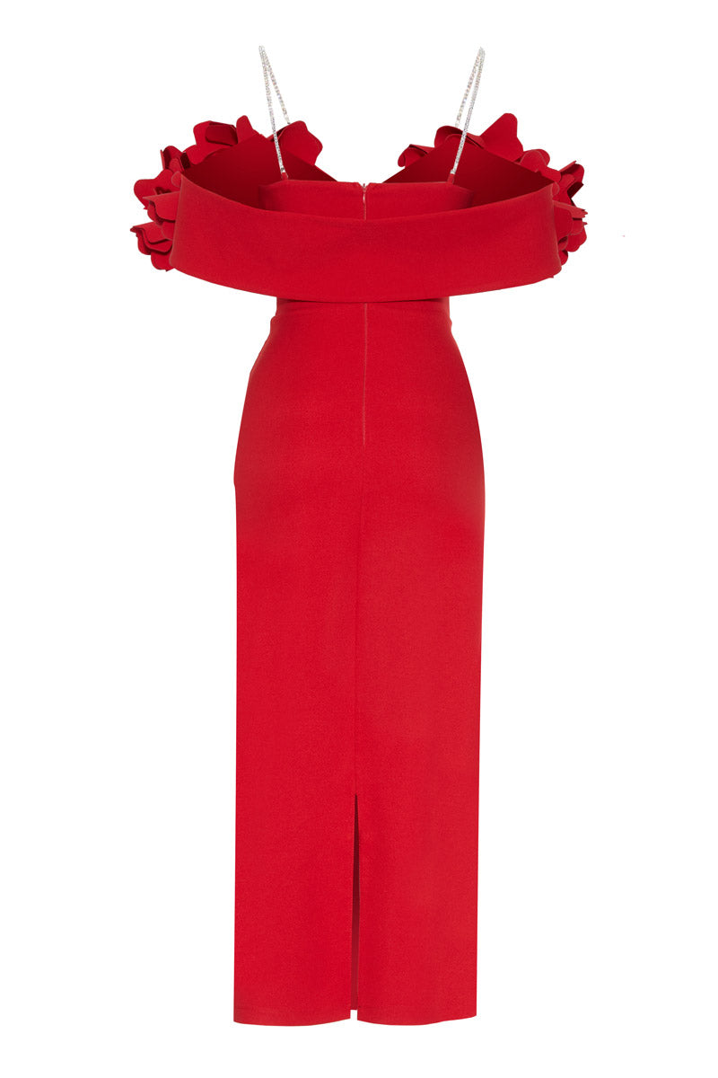 FRV Red crepe sleeveless maxi dress - Torres Novas